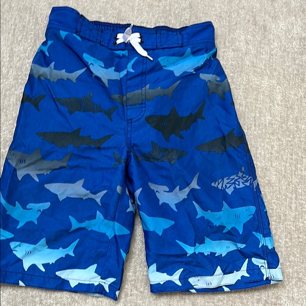 Gymboree Shark Print Swim Shorts boys 12